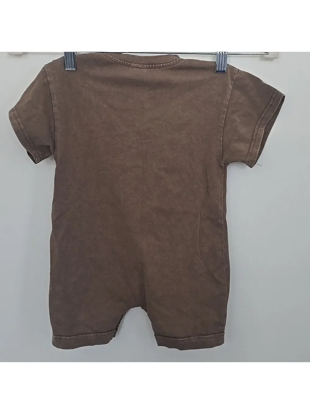 Brown AC/DC Infant Toddler One Piece Shorts Romper